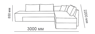 габаритные размеры углового дивана Манчестер