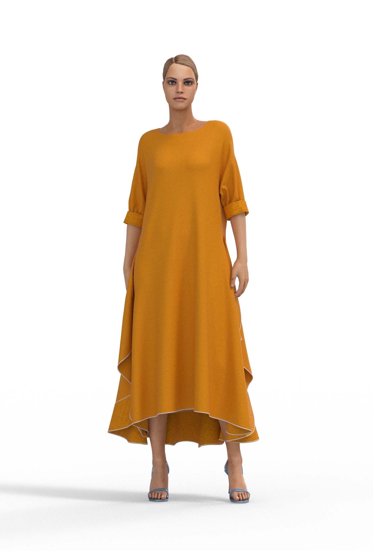 Алина. Платье женское льняное ассиметричное PL-42-5382