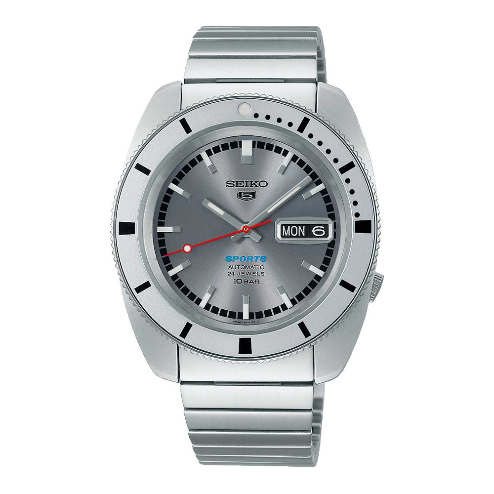 Seiko SRPL03K1 Ash Blue 1968 LE Seiko 5 Sports SRPL03K1 «Ash Blue» — 1968 Recreation LE с тёмно-серебристо-серым циферблатом