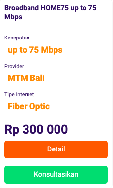 Broadband HOME75 75 Mbps MTM Bali
