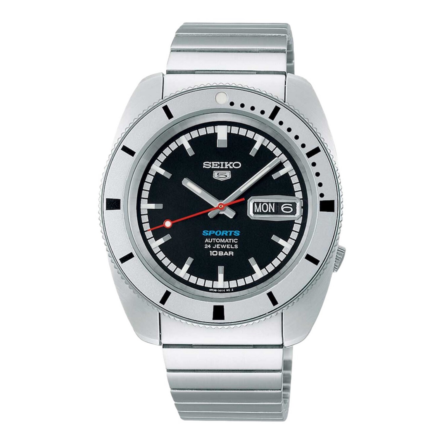 Seiko SRPL05K1 Pepper Black 1968 LE Seiko 5 Sports SRPL05K1 «Pepper Black» — 1968 Recreation LE с матовым чёрным циферблатом