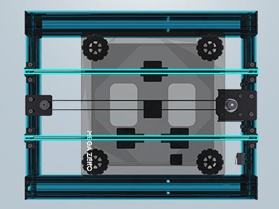 Алюминиевая рама с замкнутым контуром и двойная ось Y обеспечивают жесткость конструкции, высокую точность и стабильность печати.