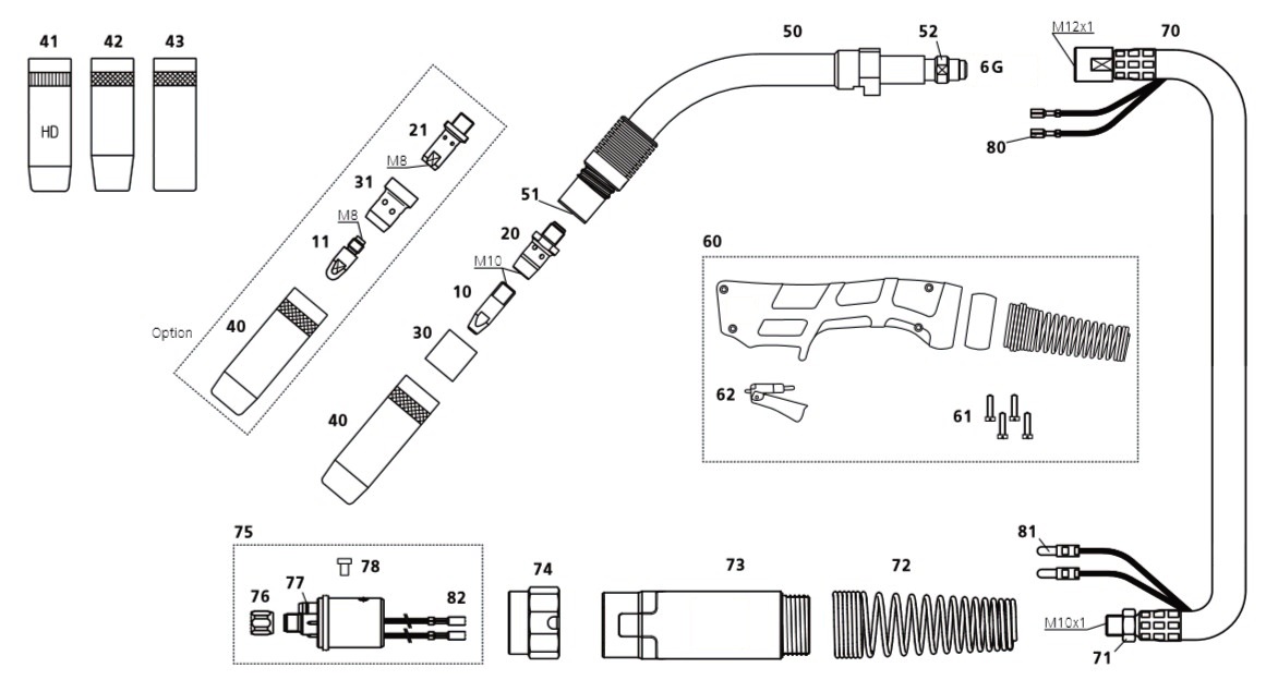 165P342350 Горелка сварочная Th 6G 5м., Thermech®