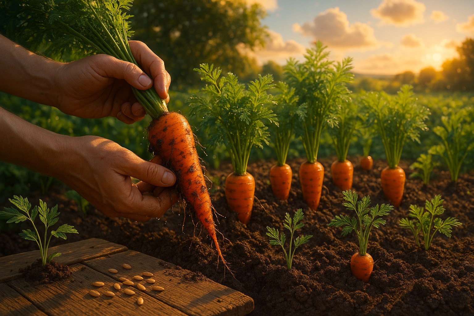 Процесс выращивания моркови на гребневых грядках с правильной подготовкой почвы