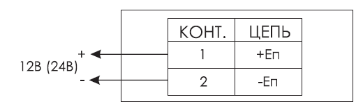 Схема подключения для светового табло КРИСТАЛЛ-12-CH / КРИСТАЛЛ-24-СН со скрытой надписью