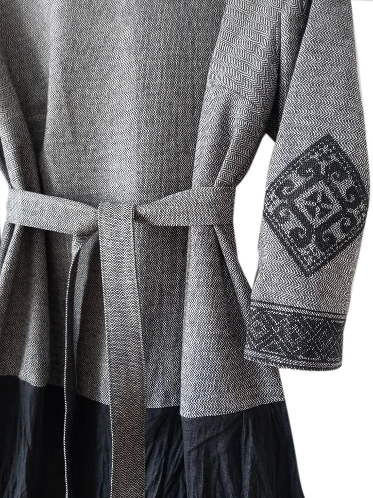 Ярина. Платье макси комбинированное с вышивкой под пояс PL-421130