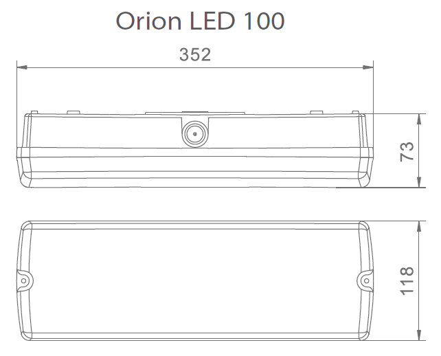 Размеры автономного светового указателя Orion LED 100 IP65