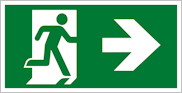 Знак безопасности Е35 обозначения направление пути эвакуации направо