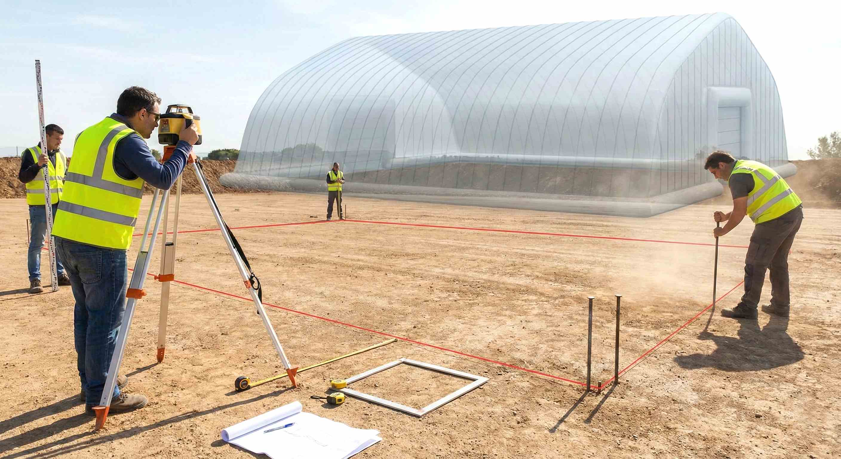 Точные измерения при разметке площадки