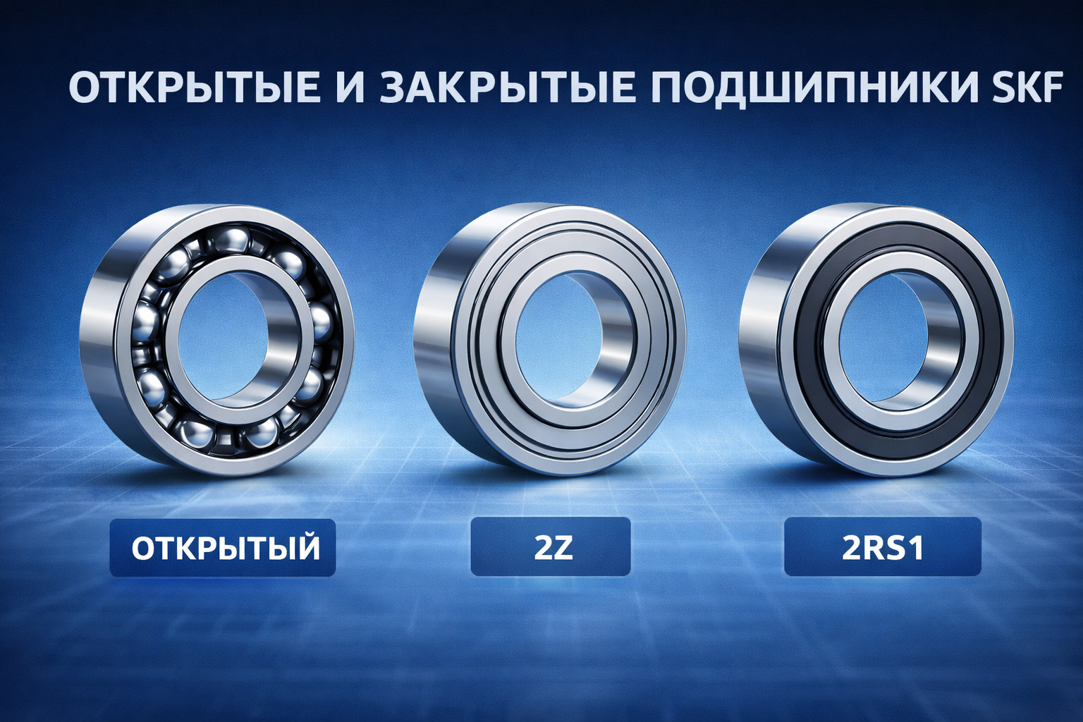 otkrytye-i-zakrytye-podshipniki-skf-2rs1-i-2z открытые и закрытые подшипники SKF 2RS1 и 2Z сравнение исполнений