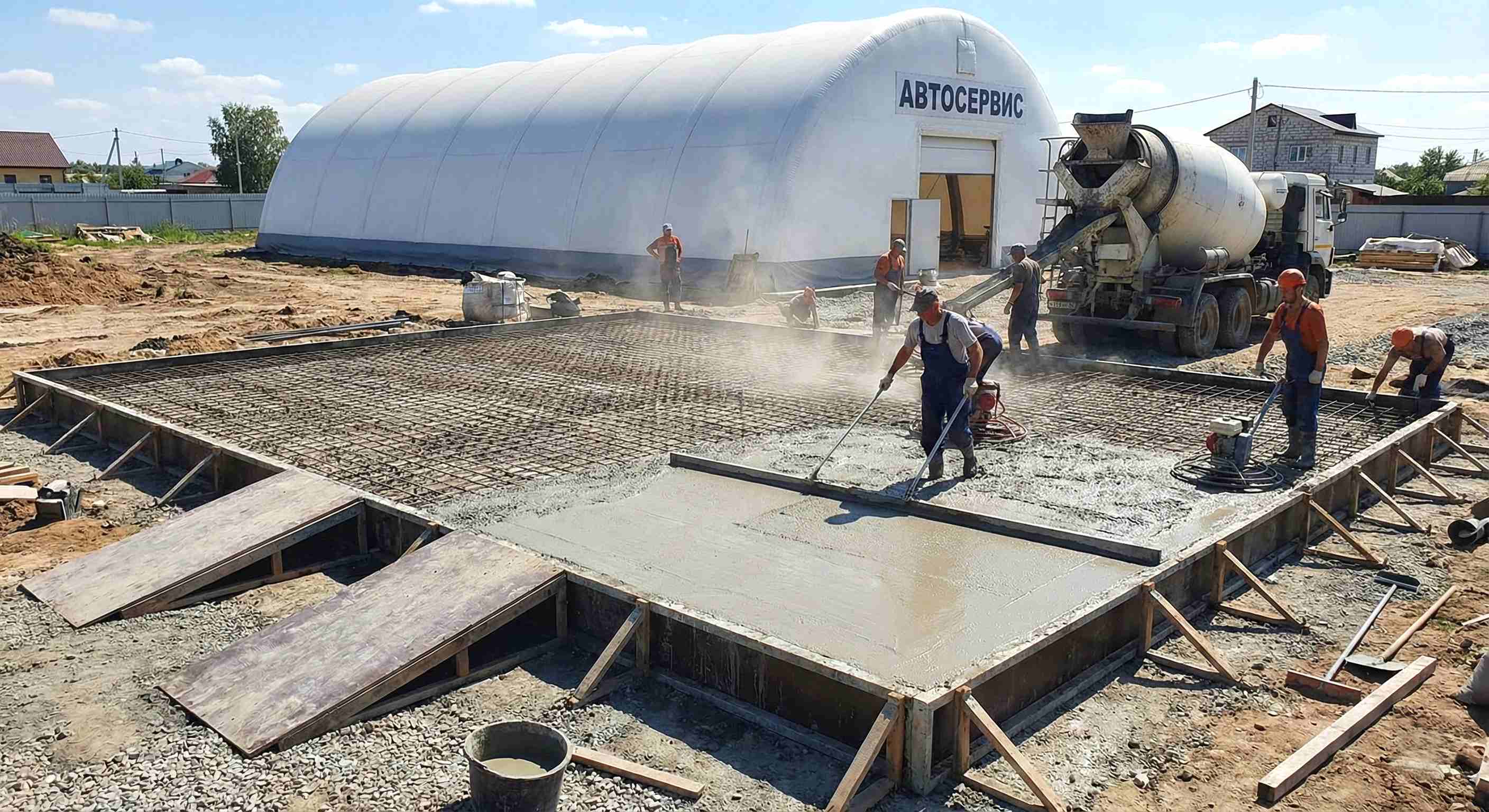 Усиленные полы для автосервиса