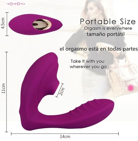 Вагинально - клиторальный G-spot стимулятор BomBomda_Фиолетовый_Размеры