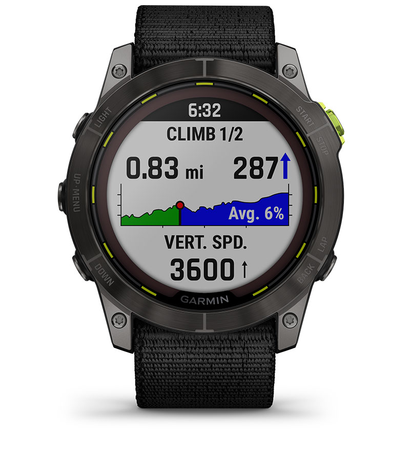 Умные часы Garmin Enduro 2 Sapphilar Solar Carbon Grey: ПЛАНИРОВЩИК ПОДЪЁМОВ CLIMBPRO