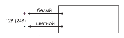 Схема подключения для двухстороннего светового табло «Выход» КРИСТАЛЛ-12-Д / КРИСТАЛЛ-24-Д