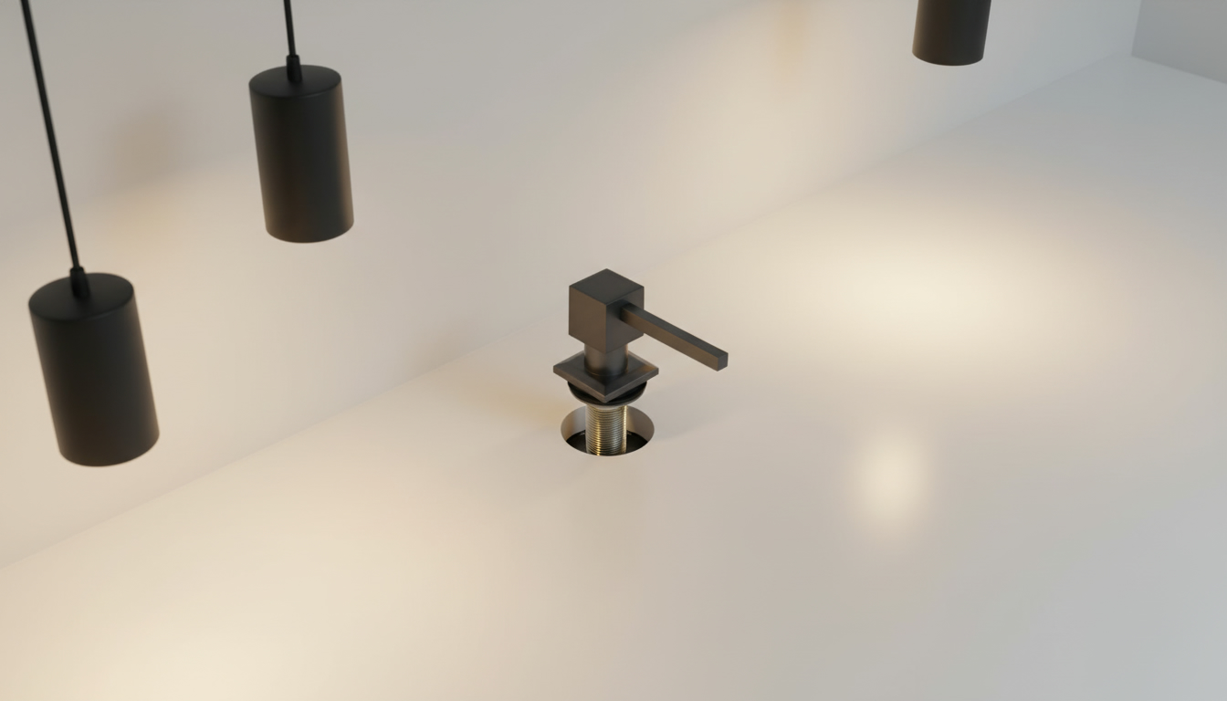 Установка верхней части диспенсера через отверстие