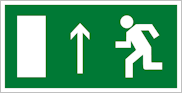 Направления пути эвакуации прямо (левосторонний) – знак безопасности Е12