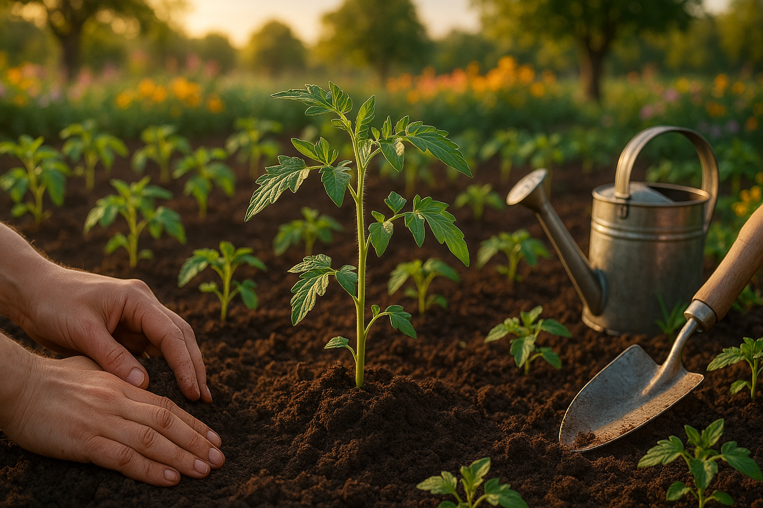 Рассада помидоров в теплице 2025