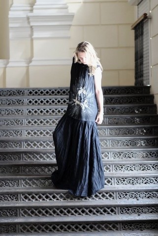 Алла. Платье женское льняное с вышивкой "бабочки" PL-4243-26