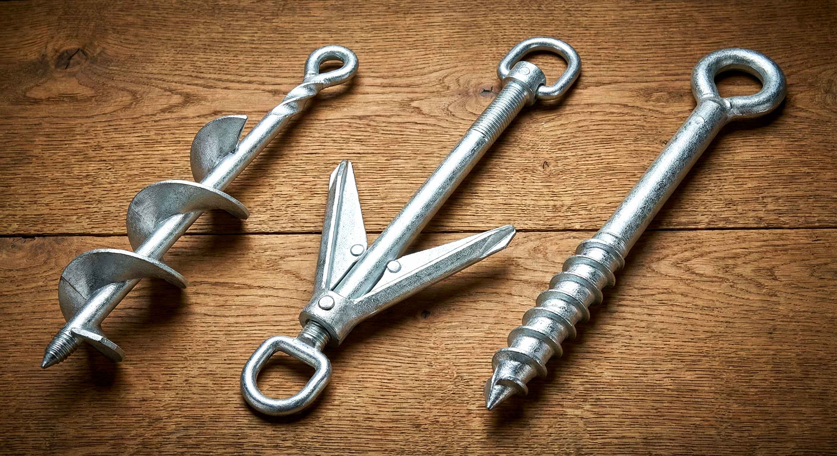 Типы анкеров - Спиральные анкеры крупным планом