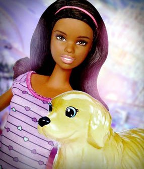 Кукла Barbie (брюнетка) с щенками