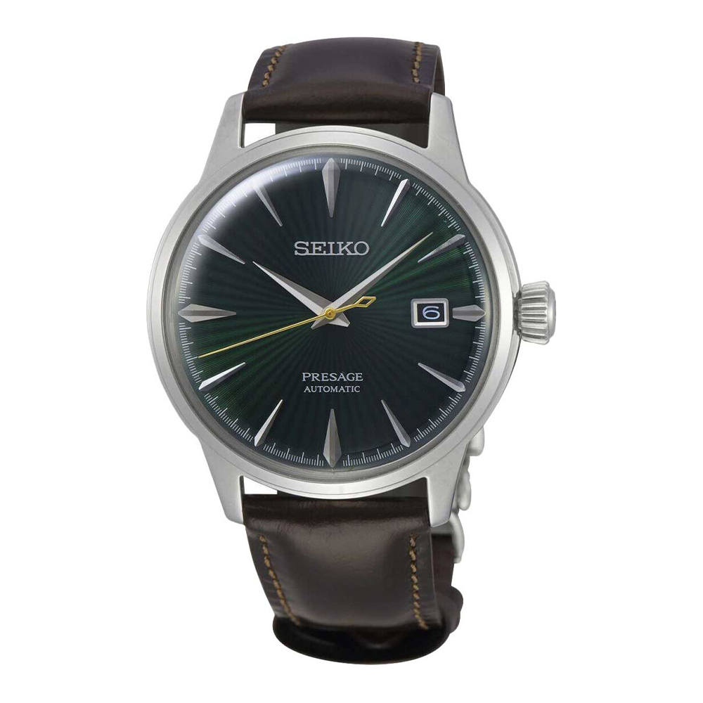 Seiko SRPD37J1 Mockingbird Seiko SRPD37J1 Cocktail Time Mockingbird — зелёный циферблат с золотой секундной