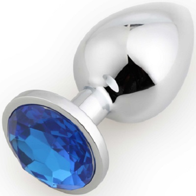 Анальная пробка Runyu Rosebud Butt Plug Large, 4.0 см, Cеребро. Синий 