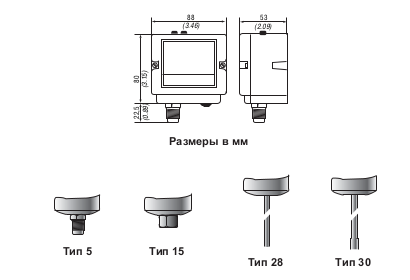 Размеры реле Johnson Controls P77BES-9850