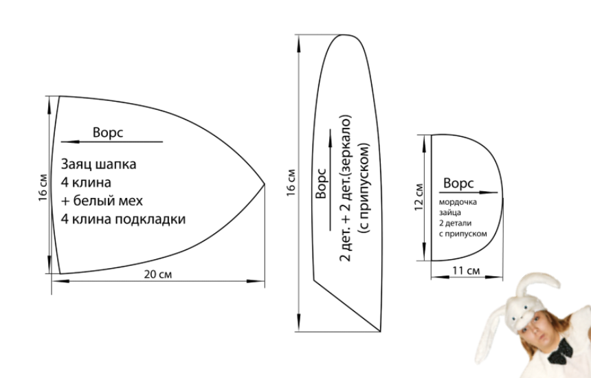 Как сделать костюм зайчика своими руками