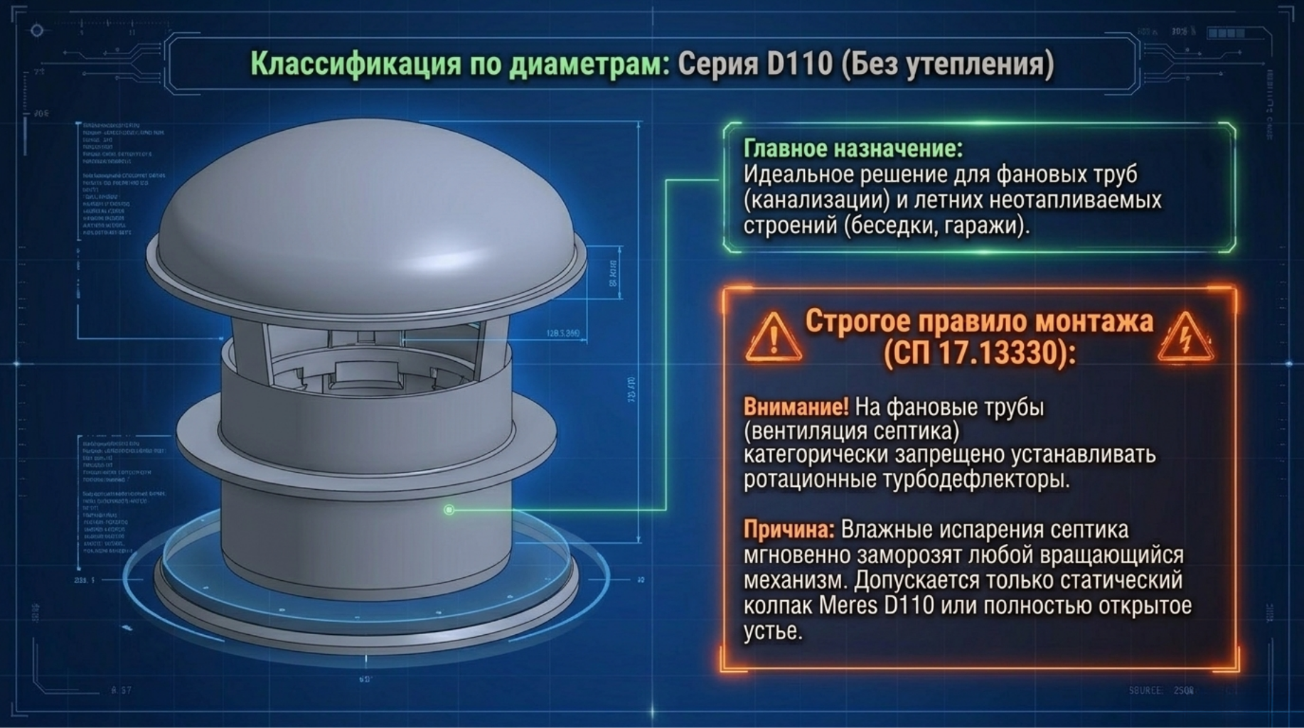 Неутеплённый выход 110 - для вентиляции канализации Неутеплённый выход 110 - для вентиляции канализации