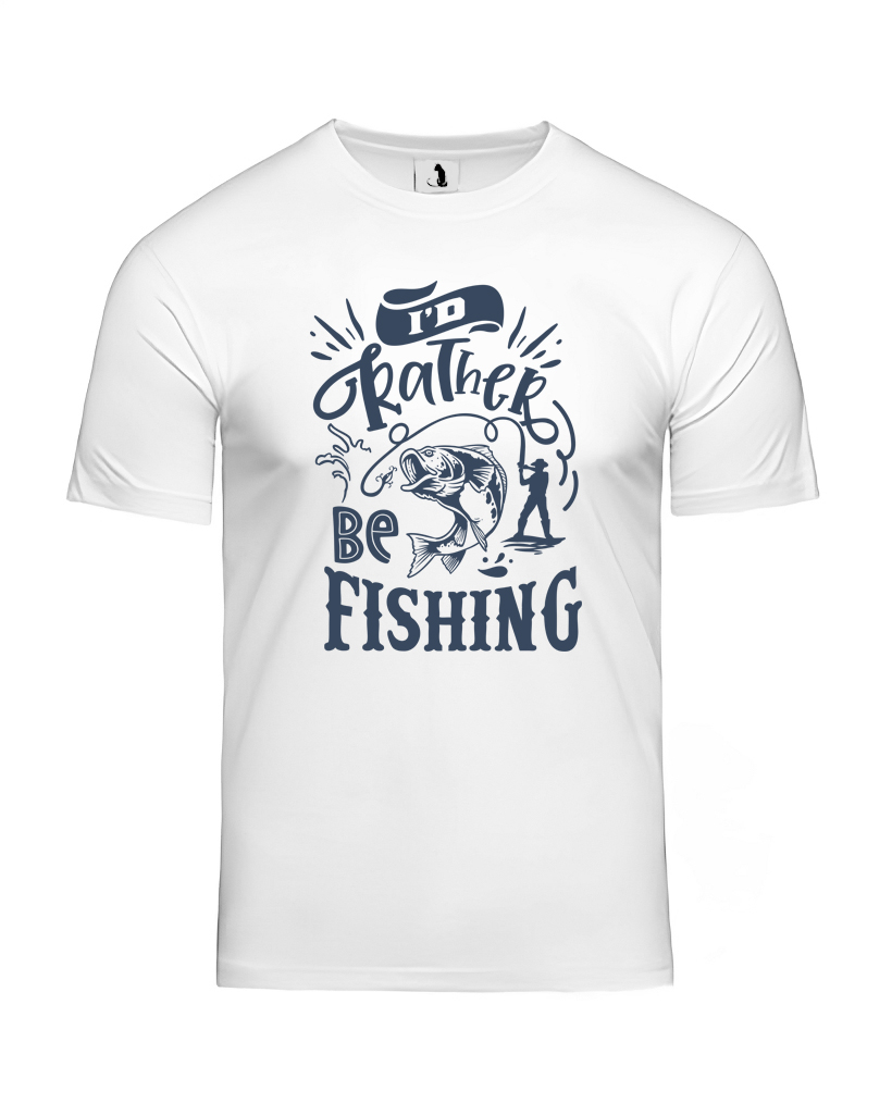 Футболка Id rather be fishing unisex классического прямого кроя белая