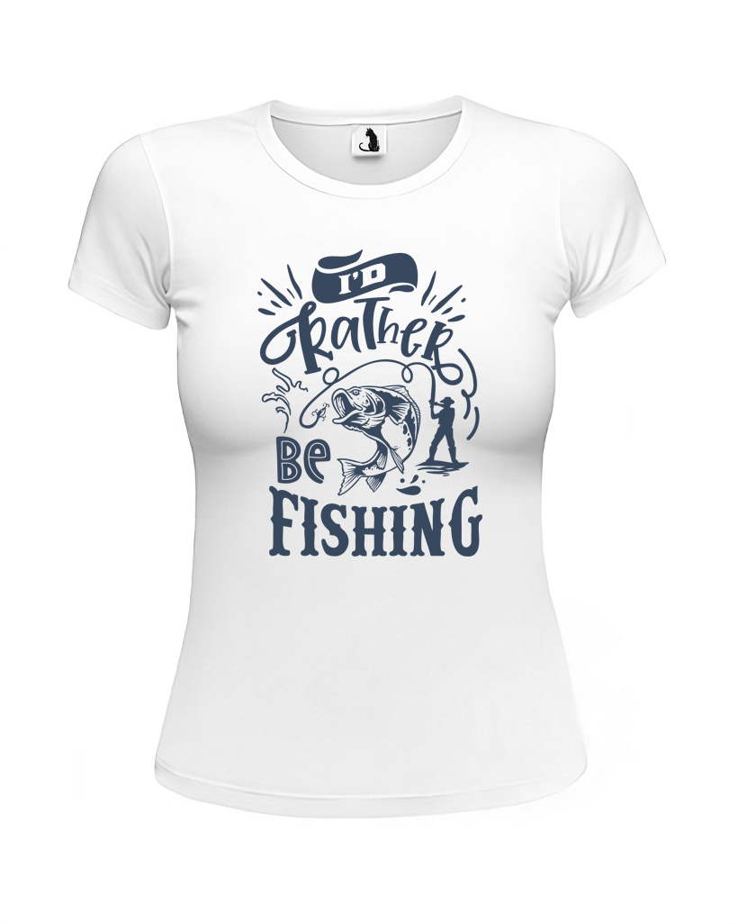 Футболка женская Id rather be fishing приталенная