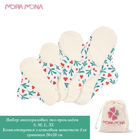 Многоразовые_Эко_прокладки_Mora_Mona_Принт Рябина