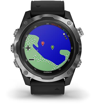 Умные часы Garmin Descent MK2 стальные с черным ремешком: МУЛЬТИ-GNSS НА ПОВЕРХНОСТИ