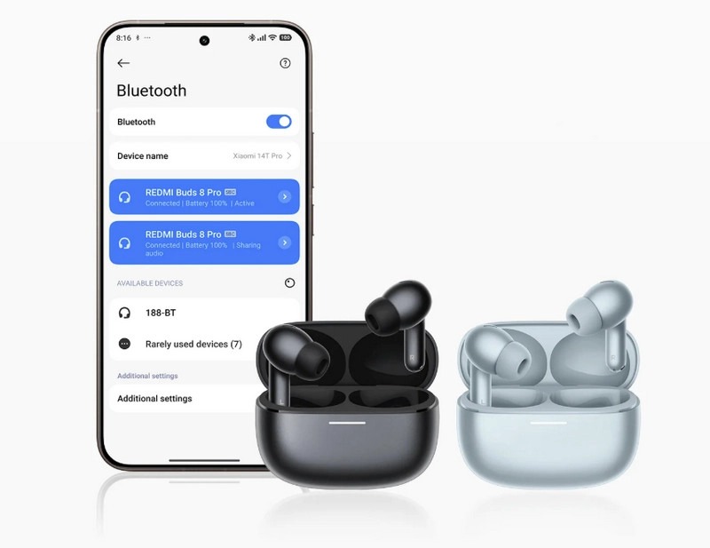 Беспроводные наушники Xiaomi Redmi Buds 8 Pro (M2535E1) (BHR08GMGL)-описание-17 Совместное прослушивание REDMI Buds 8 Pro