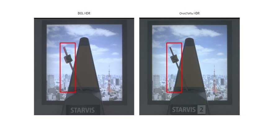 Сравнение изображений с быстро движущейся целью между DOL HDR и Clear HDR