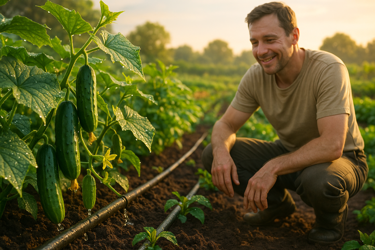 Схема капельного полива огурцов в открытом грунте