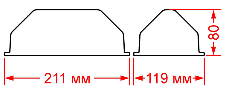 Габаритные размеры рассеивателя 835.00.01 - стекла судового светильника СС-835