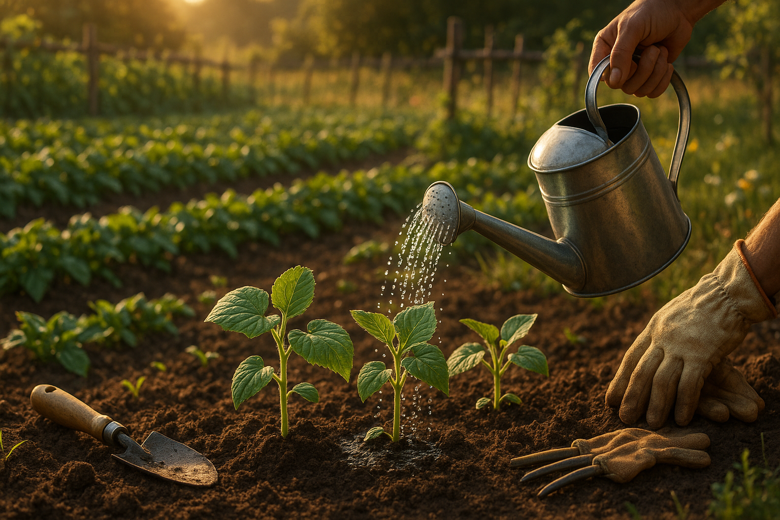 Огурцы на грядке, уход за огурцами