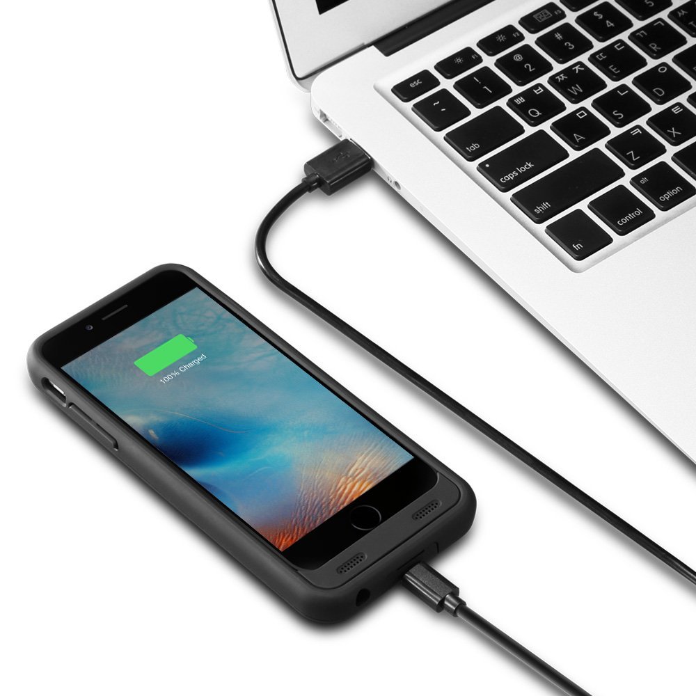 Противоударный чехол-аккумулятор Spigen Case Battery Case Volt Pack Black для iPhone 6 / 6S.