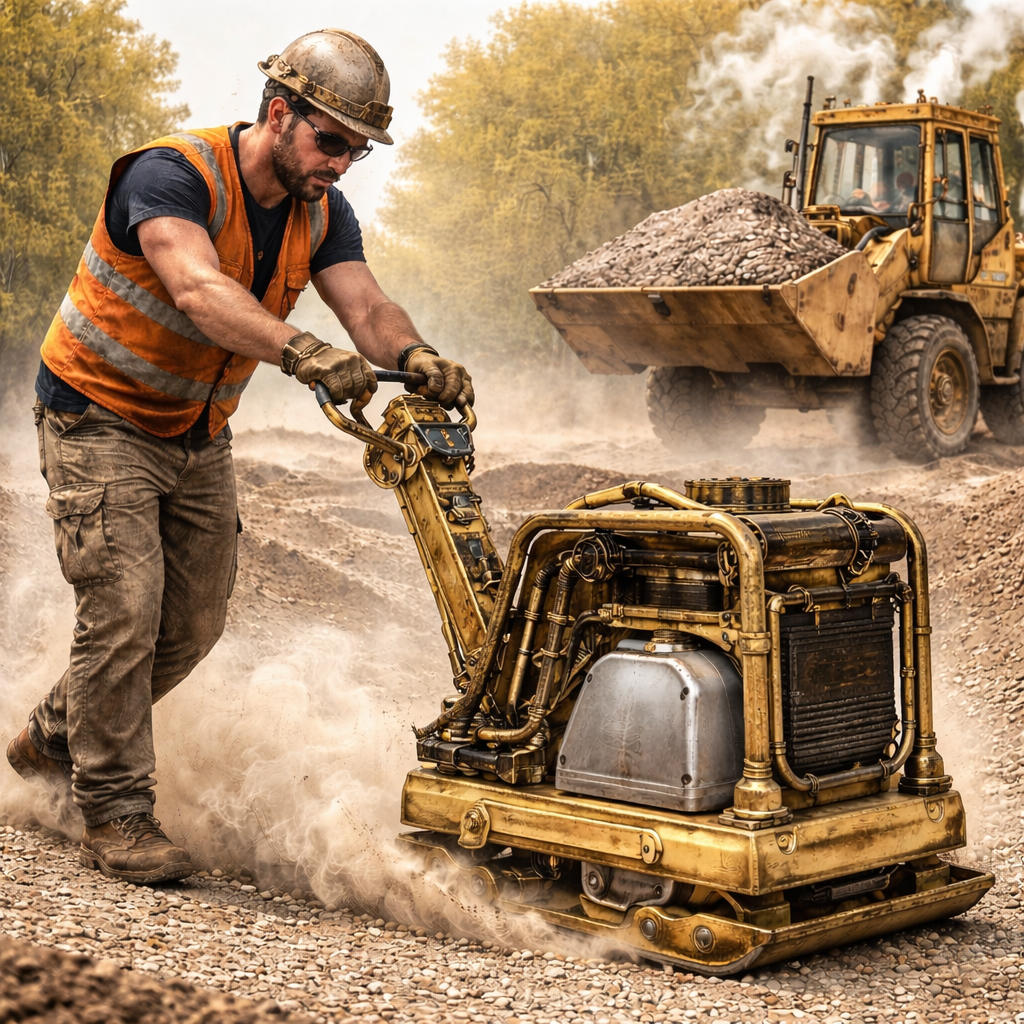 Тяжелая виброплита 500 кг для уплотнения грунта на стройплощадке 