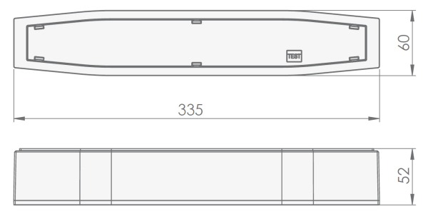 Размеры для накладного аварийного светодиодного светильника Suprema LED SO NT IP54