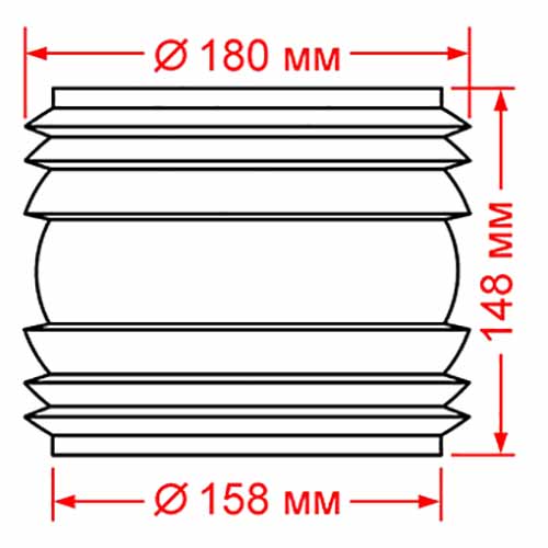 Габаритные размеры линзы Френеля 166/11 - стекла судового фонаря