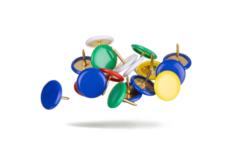 Цветные канцелярские кнопки