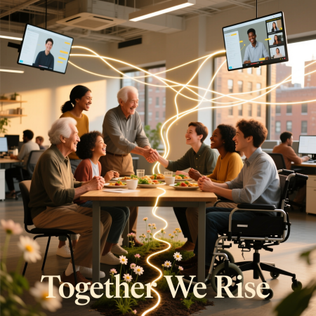 <img src="community-2026-connection-growth.jpg" alt="Building community: diverse people connected through authentic relationships, mutual support, and collective growth">