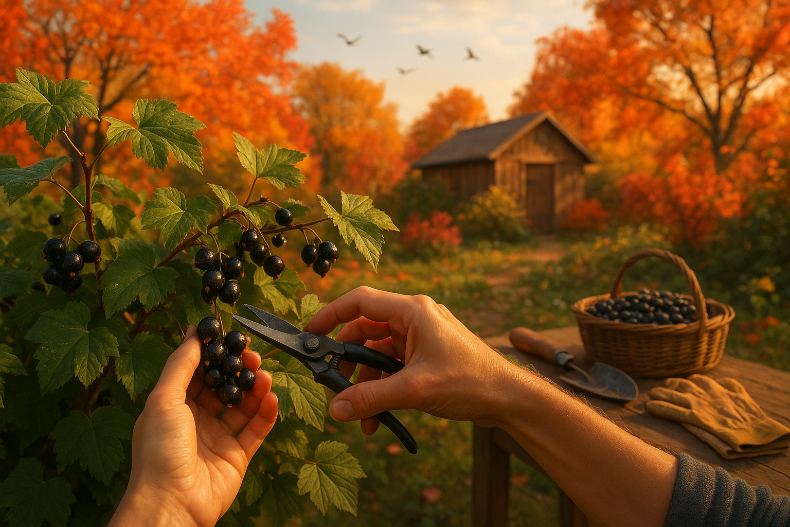 Пошаговая осенняя обрезка куста смородины для начинающих с использованием садового секатора и сучкореза