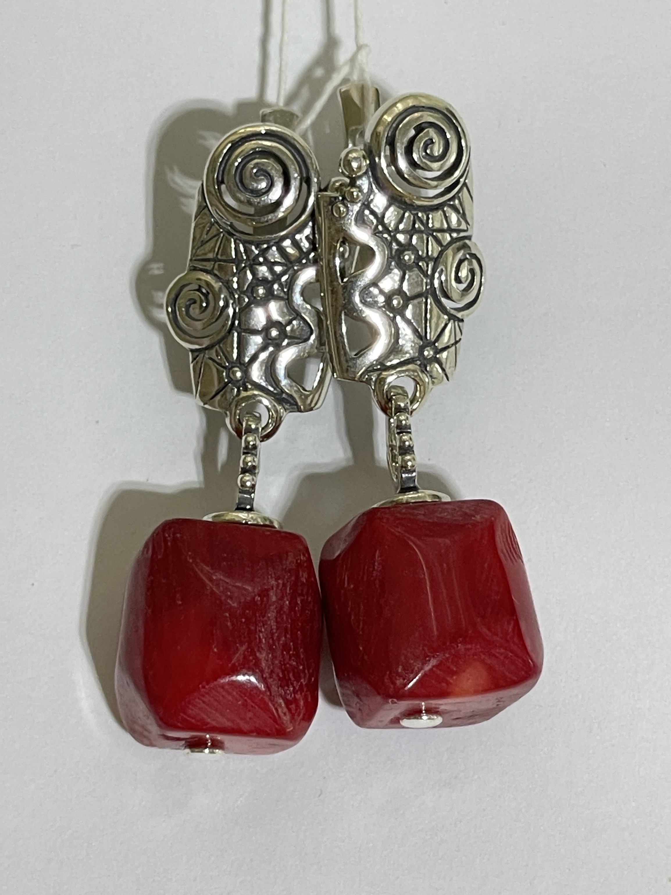 Серьги Коралл натуральный