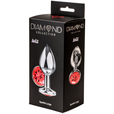 Анальная пробка Lola Toys Diamond Sparkle Large, серебро Красный коробка