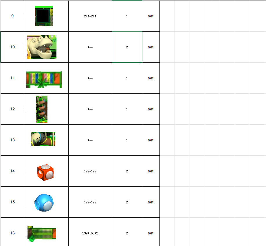 Список элементов лабиринта