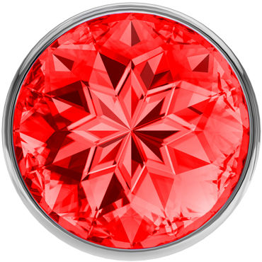 Анальная пробка Lola Toys Diamond Sparkle Large, серебро Красный кристалл