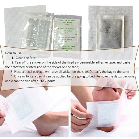 Детокс пластырь на стопы ног Foot Patch Natural_как применять 